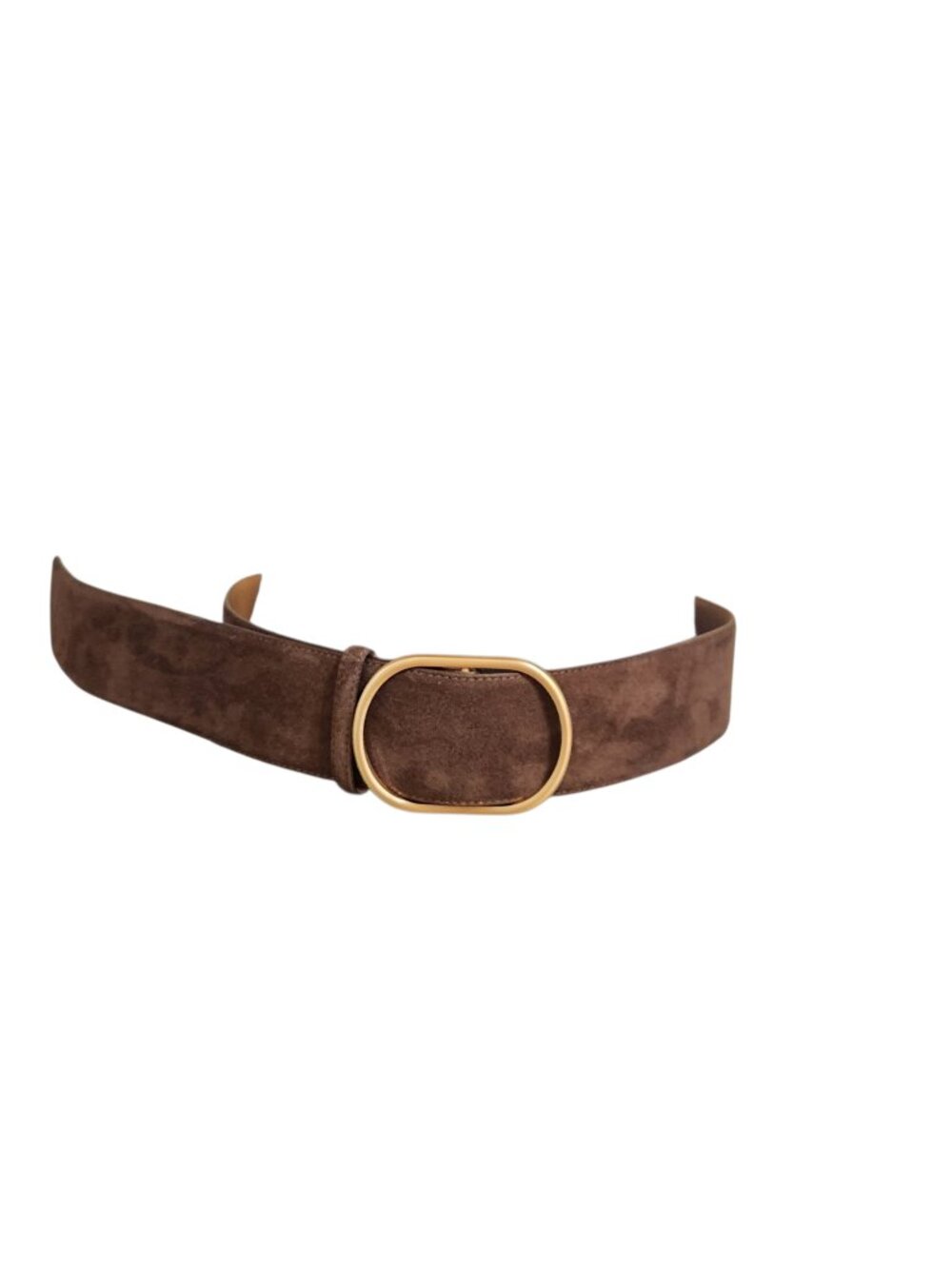 Banana Republic Wide Vegan Suede Belt Chocolate Brown Size XL - Picture 2 of 9